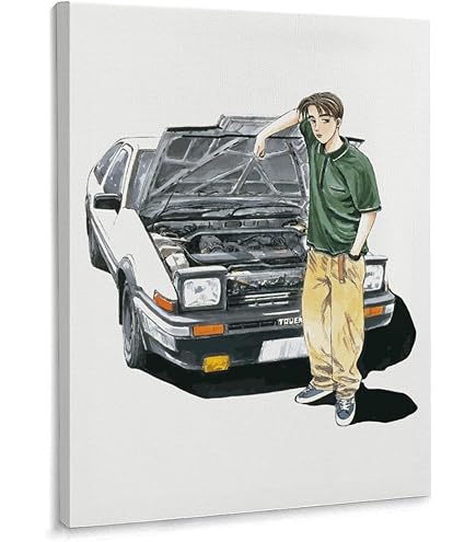 Amazon.co.jp: ZHZEQIFEI アートパネル 頭文字D イニシャルD 藤原拓海